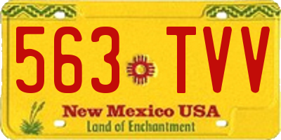 NM license plate 563TVV