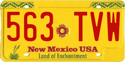 NM license plate 563TVW
