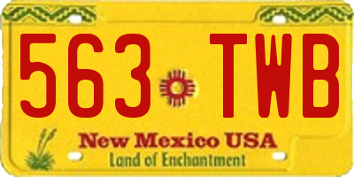 NM license plate 563TWB