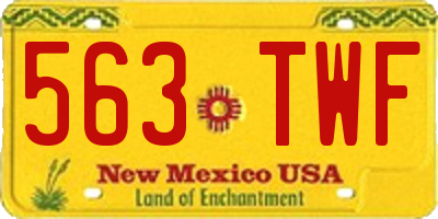 NM license plate 563TWF