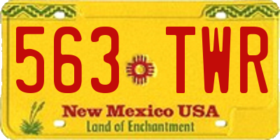 NM license plate 563TWR