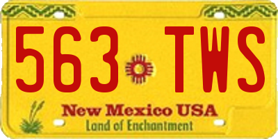 NM license plate 563TWS