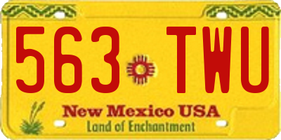 NM license plate 563TWU