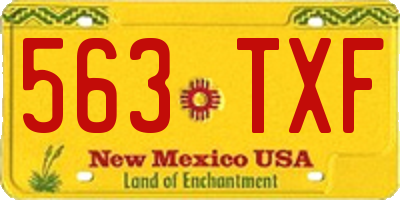 NM license plate 563TXF
