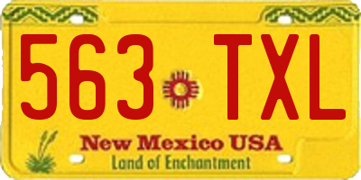 NM license plate 563TXL