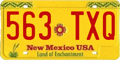 NM license plate 563TXQ