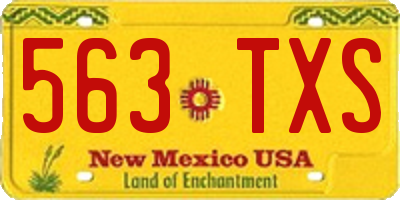 NM license plate 563TXS