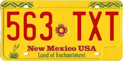 NM license plate 563TXT