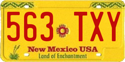 NM license plate 563TXY