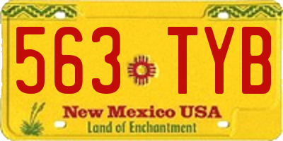 NM license plate 563TYB