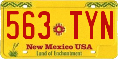 NM license plate 563TYN