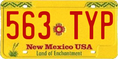 NM license plate 563TYP