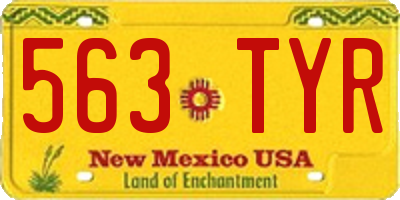 NM license plate 563TYR
