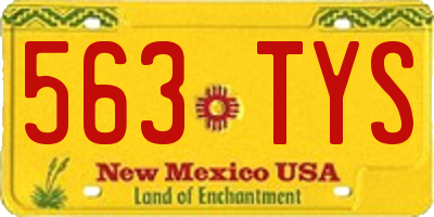 NM license plate 563TYS