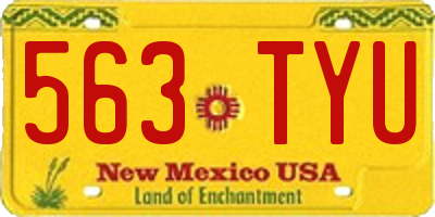 NM license plate 563TYU
