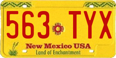 NM license plate 563TYX