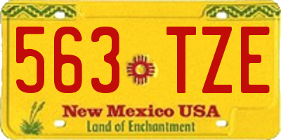 NM license plate 563TZE