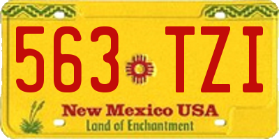 NM license plate 563TZI