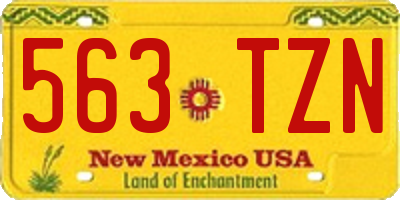 NM license plate 563TZN