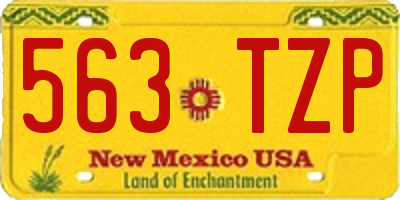 NM license plate 563TZP