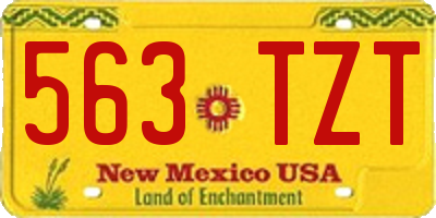 NM license plate 563TZT