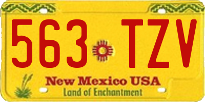 NM license plate 563TZV