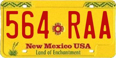 NM license plate 564RAA