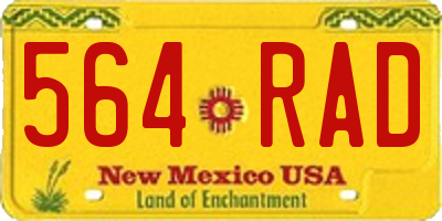 NM license plate 564RAD