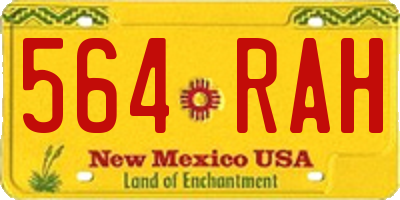 NM license plate 564RAH