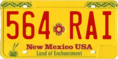 NM license plate 564RAI