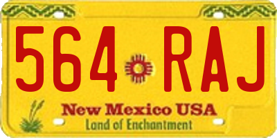 NM license plate 564RAJ