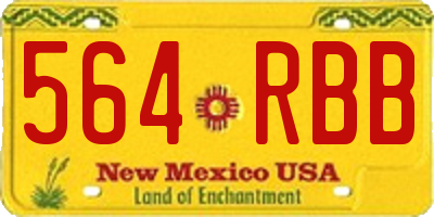 NM license plate 564RBB