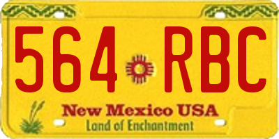NM license plate 564RBC