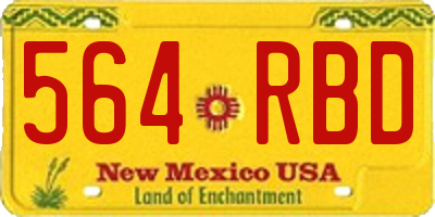 NM license plate 564RBD