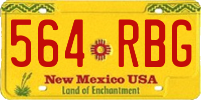 NM license plate 564RBG