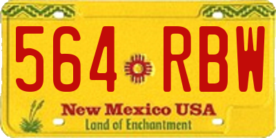 NM license plate 564RBW