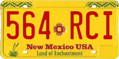 NM license plate 564RCI