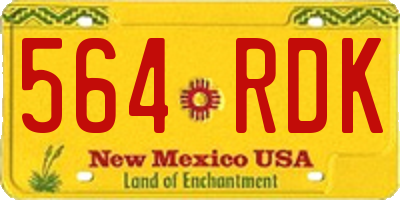 NM license plate 564RDK