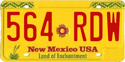 NM license plate 564RDW