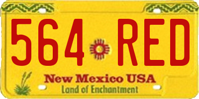 NM license plate 564RED
