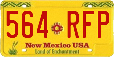 NM license plate 564RFP