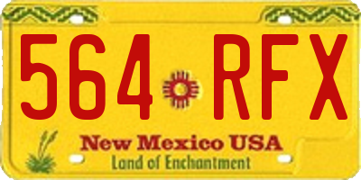 NM license plate 564RFX