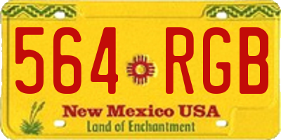 NM license plate 564RGB
