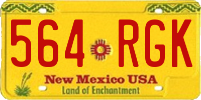 NM license plate 564RGK