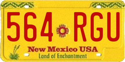 NM license plate 564RGU