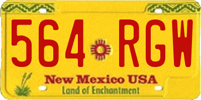 NM license plate 564RGW