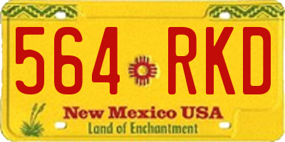 NM license plate 564RKD