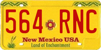 NM license plate 564RNC