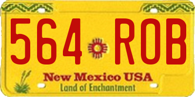 NM license plate 564ROB