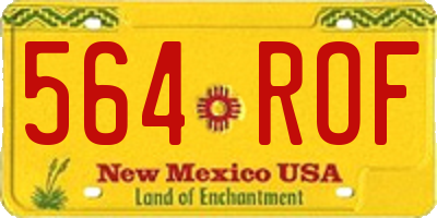 NM license plate 564ROF